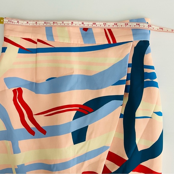 C/MEO Cameo Pencil Skirt Pink Multi Geometric Slit Maxi Long High Waist Size L - Picture 13 of 14